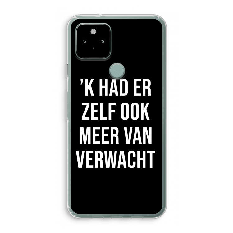 Meer verwacht - Zwart: Google Pixel 5 Transparant Hoesje