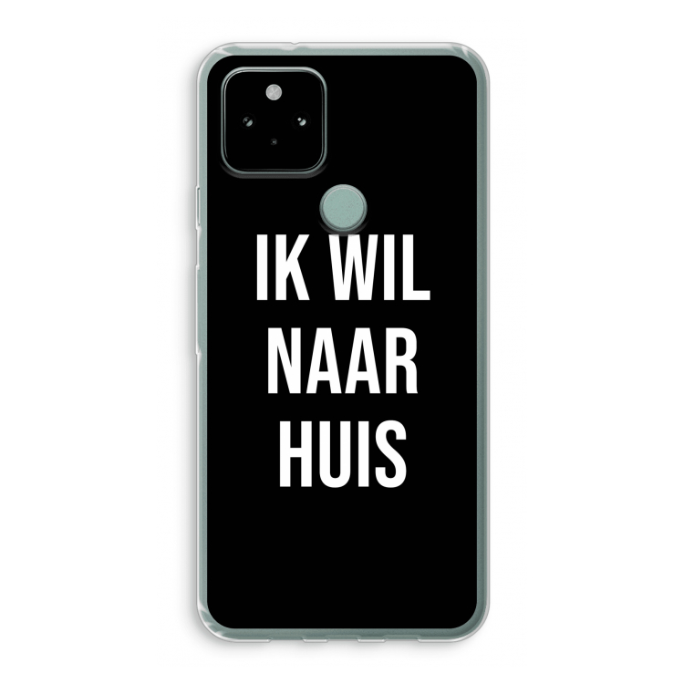 Ik wil naar huis - Zwart: Google Pixel 5 Transparant Hoesje