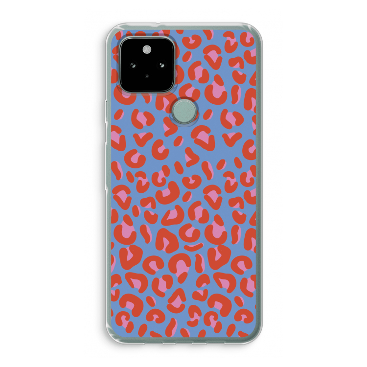 Leopard blue: Google Pixel 5 Transparant Hoesje