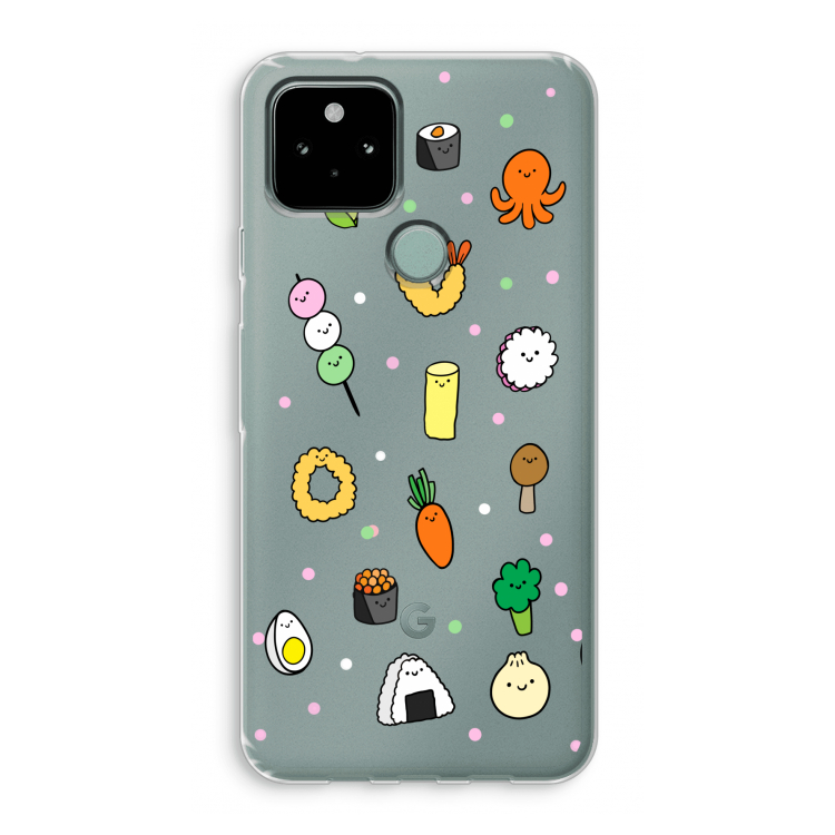 Happy bento friends: Google Pixel 5 Transparant Hoesje