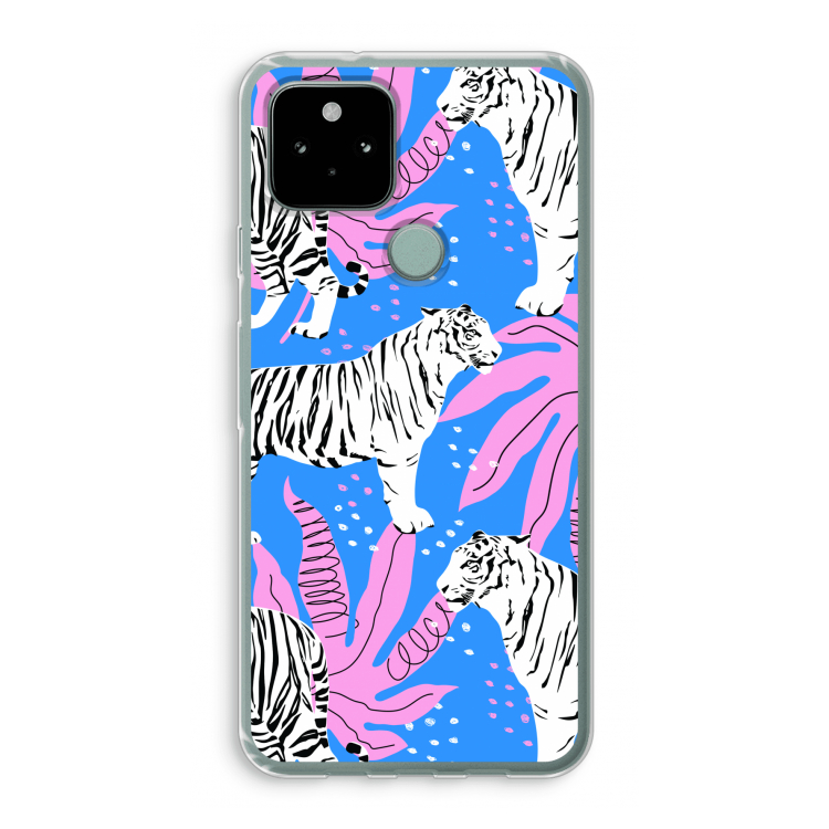Tijger: Google Pixel 5 Transparant Hoesje