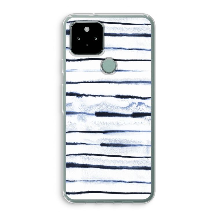 Ink Stripes: Google Pixel 5 Transparant Hoesje