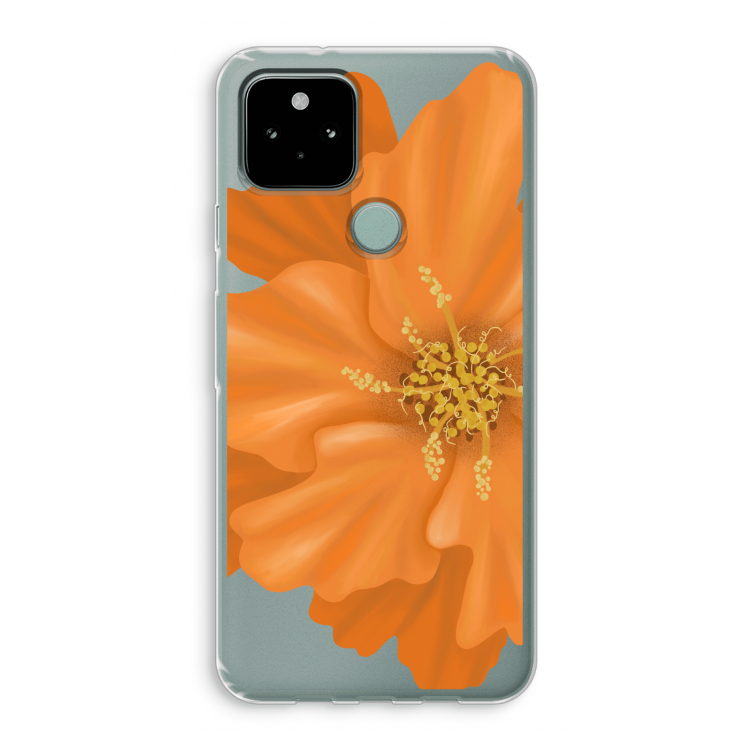 Orange Ellila flower: Google Pixel 5 Transparant Hoesje