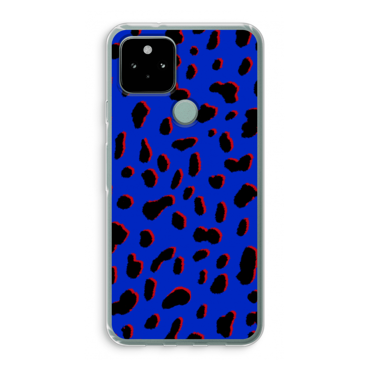 Blue Leopard: Google Pixel 5 Transparant Hoesje