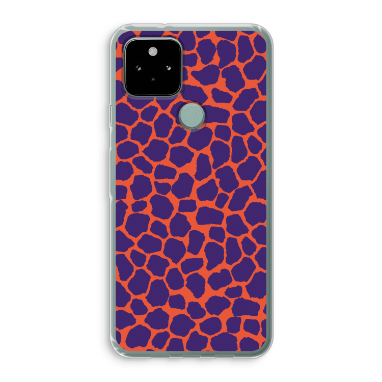 Purple Giraffe: Google Pixel 5 Transparant Hoesje