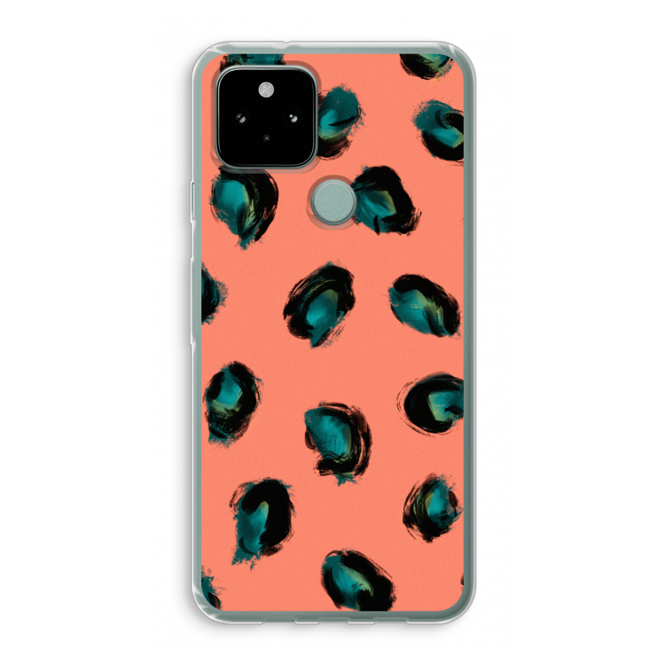 Pink Cheetah: Google Pixel 5 Transparant Hoesje