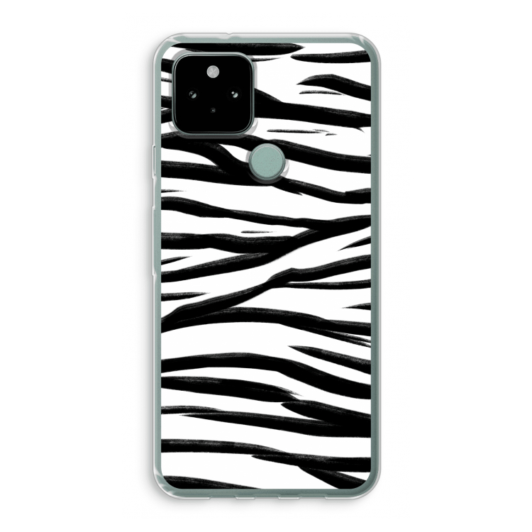 Zebra pattern: Google Pixel 5 Transparant Hoesje