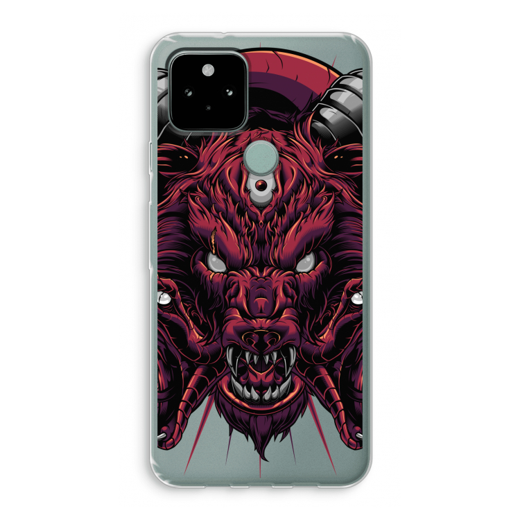 Hell Hound and Serpents: Google Pixel 5 Transparant Hoesje