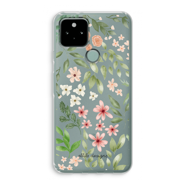 Botanical sweet flower heaven: Google Pixel 5 Transparant Hoesje