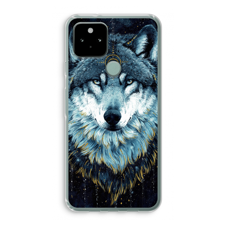 Darkness Wolf: Google Pixel 5 Transparant Hoesje