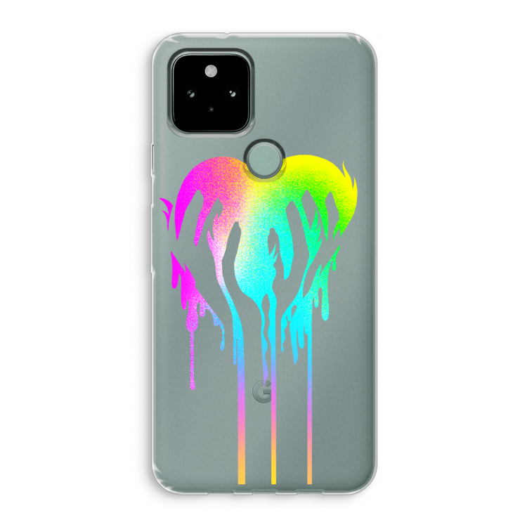 Hold My Heart: Google Pixel 5 Transparant Hoesje
