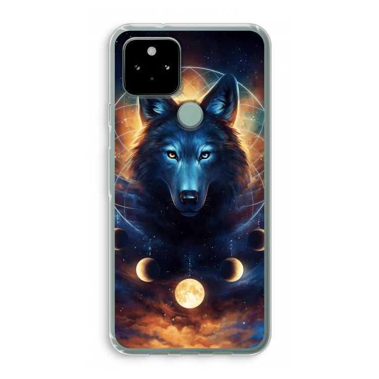 Wolf Dreamcatcher: Google Pixel 5 Transparant Hoesje