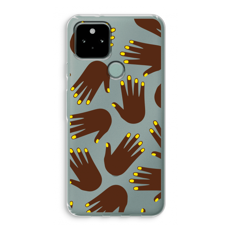 Hands dark: Google Pixel 5 Transparant Hoesje