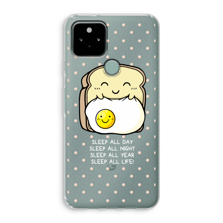 Sleep All Day: Google Pixel 5 Transparant Hoesje