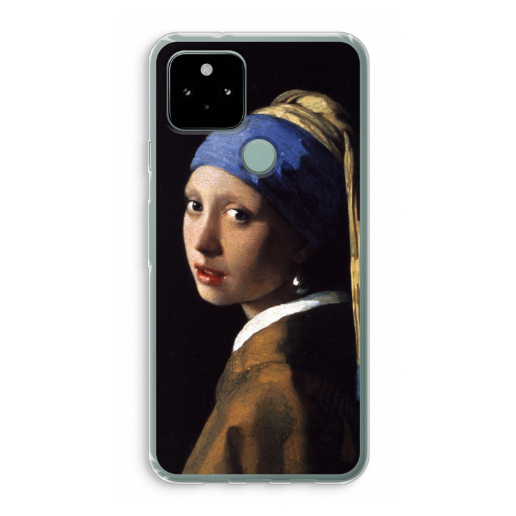 The Pearl Earring: Google Pixel 5 Transparant Hoesje