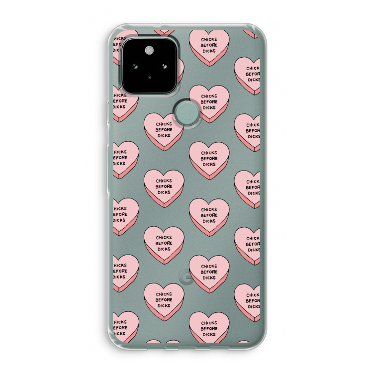 Chicks before dicks: Google Pixel 5 Transparant Hoesje