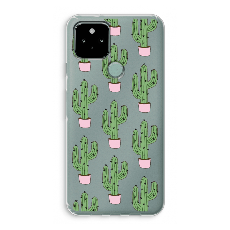 Cactus Lover: Google Pixel 5 Transparant Hoesje