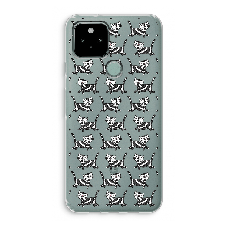 Zwarte poes: Google Pixel 5 Transparant Hoesje