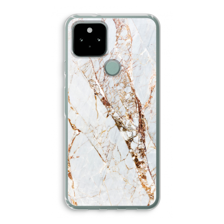 Goud marmer: Google Pixel 5 Transparant Hoesje