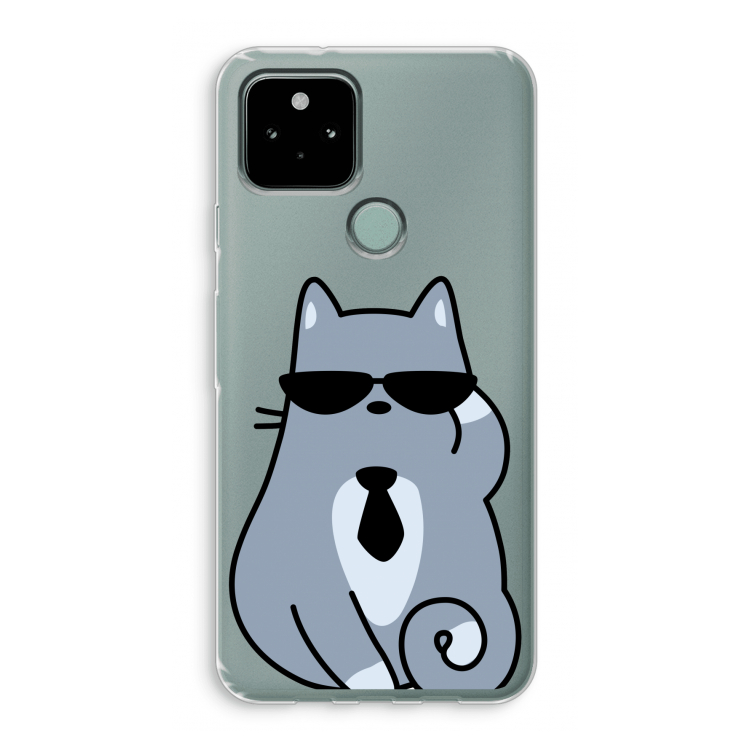 Cool cat: Google Pixel 5 Transparant Hoesje