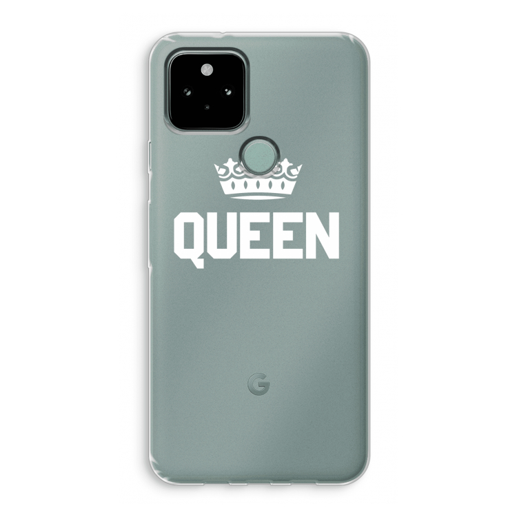 Queen zwart: Google Pixel 5 Transparant Hoesje