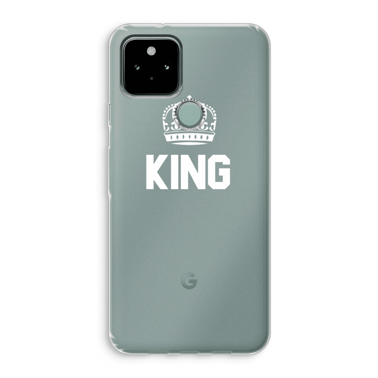 King zwart: Google Pixel 5 Transparant Hoesje