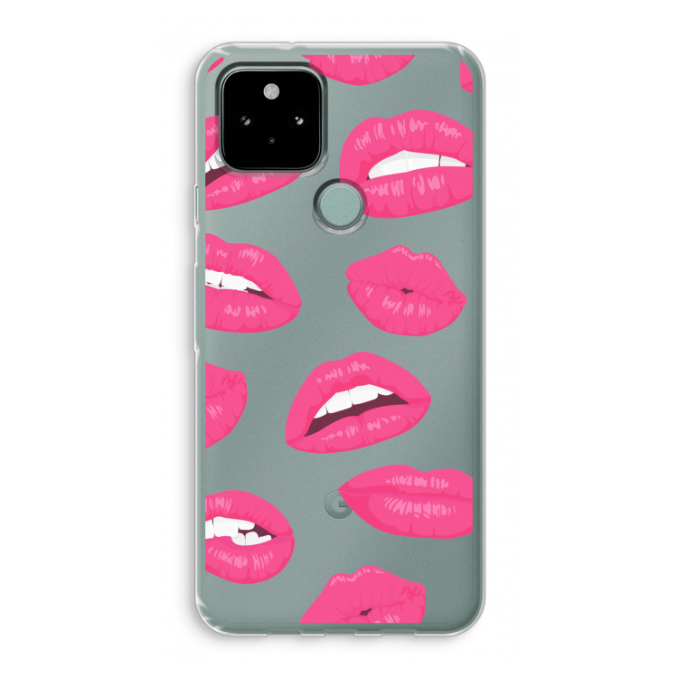 Bite my lip: Google Pixel 5 Transparant Hoesje