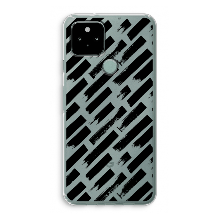 Zwarte vegen: Google Pixel 5 Transparant Hoesje