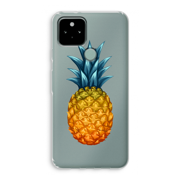 Grote ananas: Google Pixel 5 Transparant Hoesje