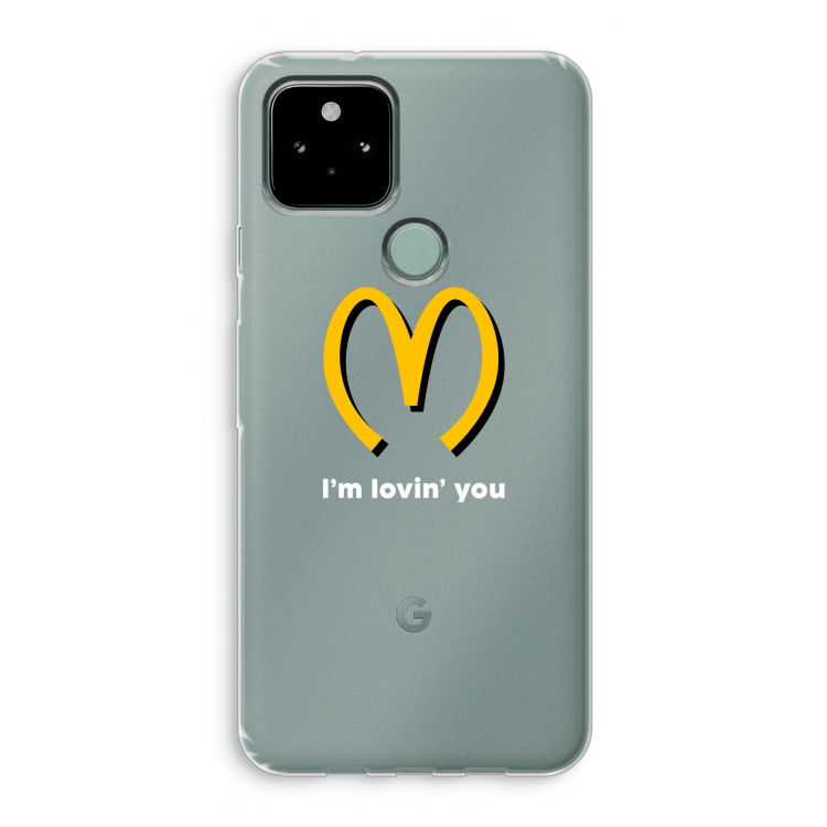 I'm lovin' you: Google Pixel 5 Transparant Hoesje