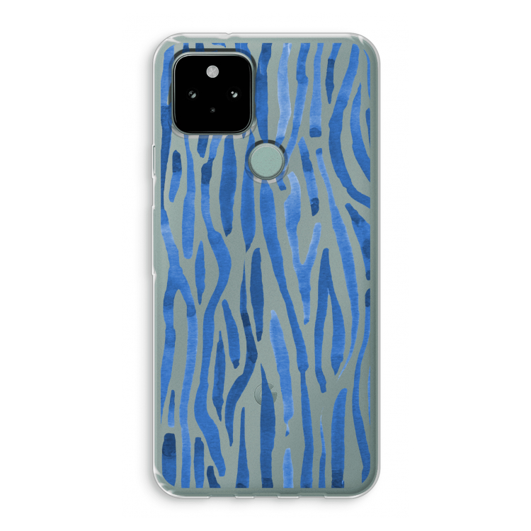 Blauwe nerven: Google Pixel 5 Transparant Hoesje