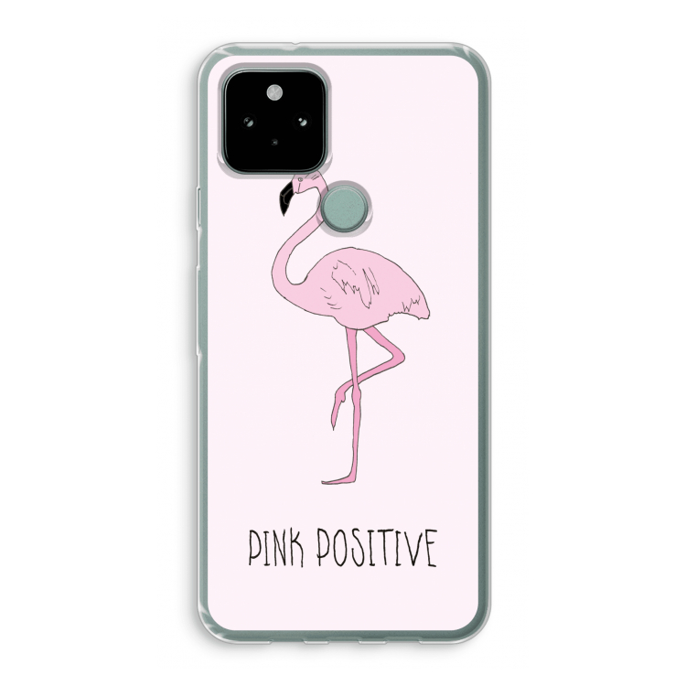 Pink positive: Google Pixel 5 Transparant Hoesje