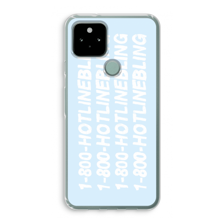 Hotline bling blue: Google Pixel 5 Transparant Hoesje