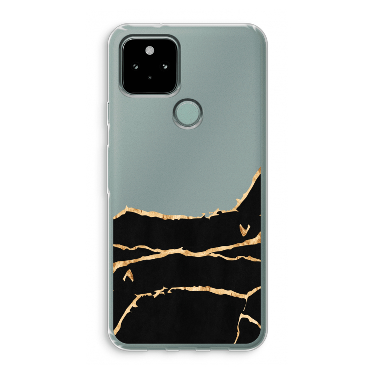 Gouden marmer: Google Pixel 5 Transparant Hoesje