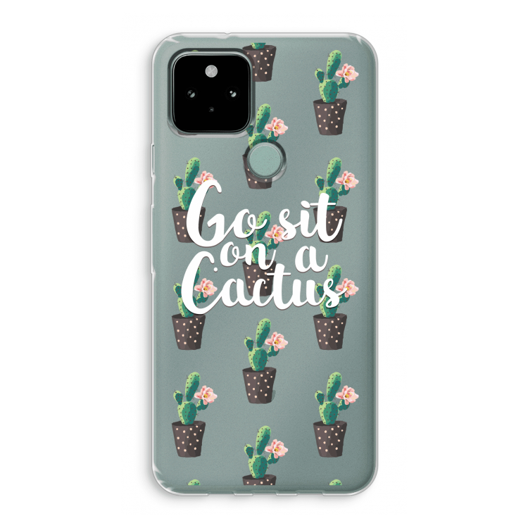 Cactus quote: Google Pixel 5 Transparant Hoesje
