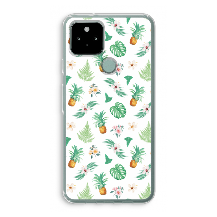 Ananas bladeren: Google Pixel 5 Transparant Hoesje