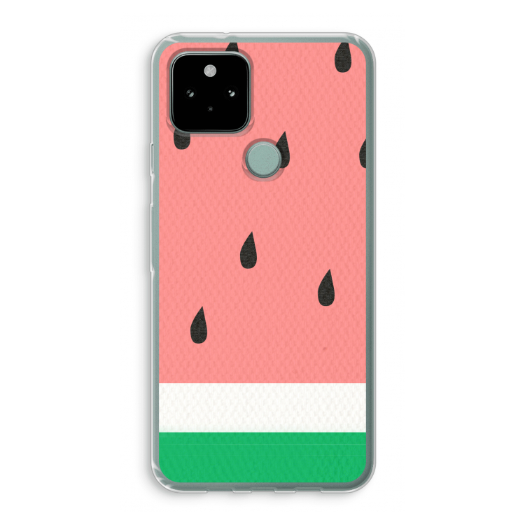 Watermeloen: Google Pixel 5 Transparant Hoesje