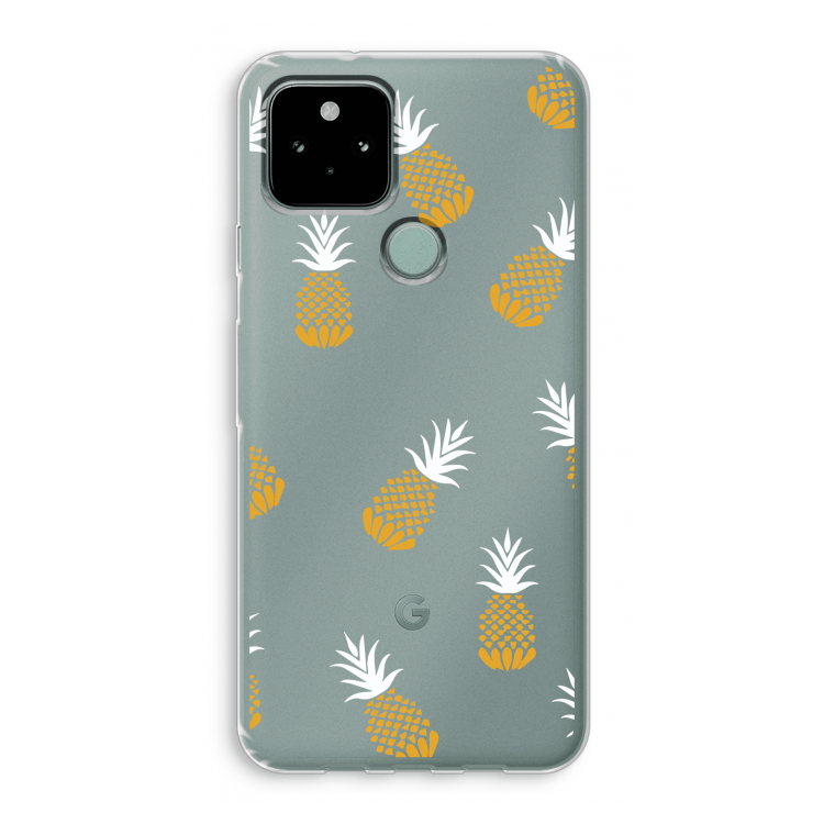 Ananasjes: Google Pixel 5 Transparant Hoesje
