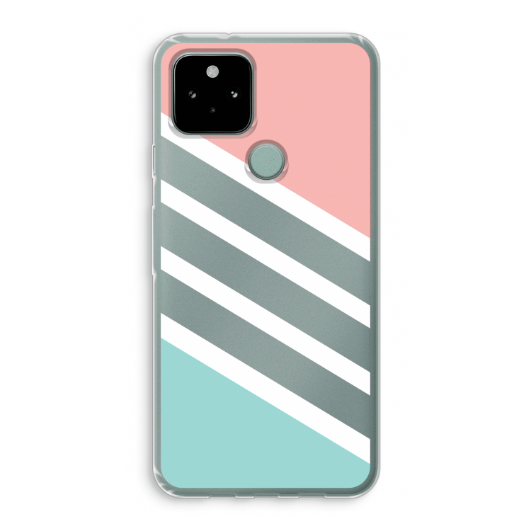 Strepen pastel: Google Pixel 5 Transparant Hoesje