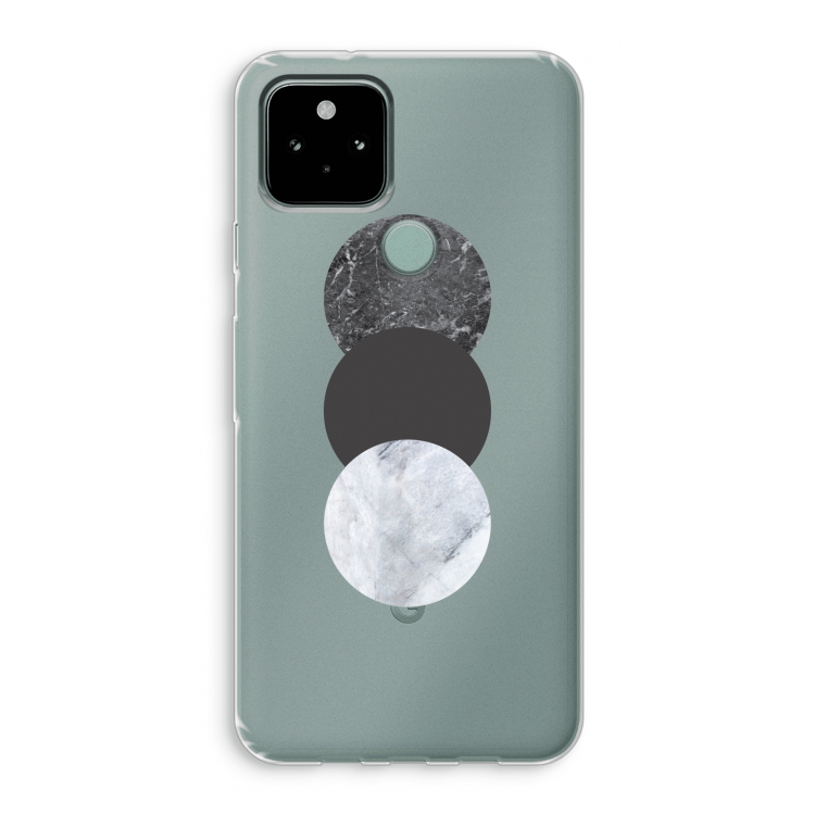 Marmeren cirkels: Google Pixel 5 Transparant Hoesje