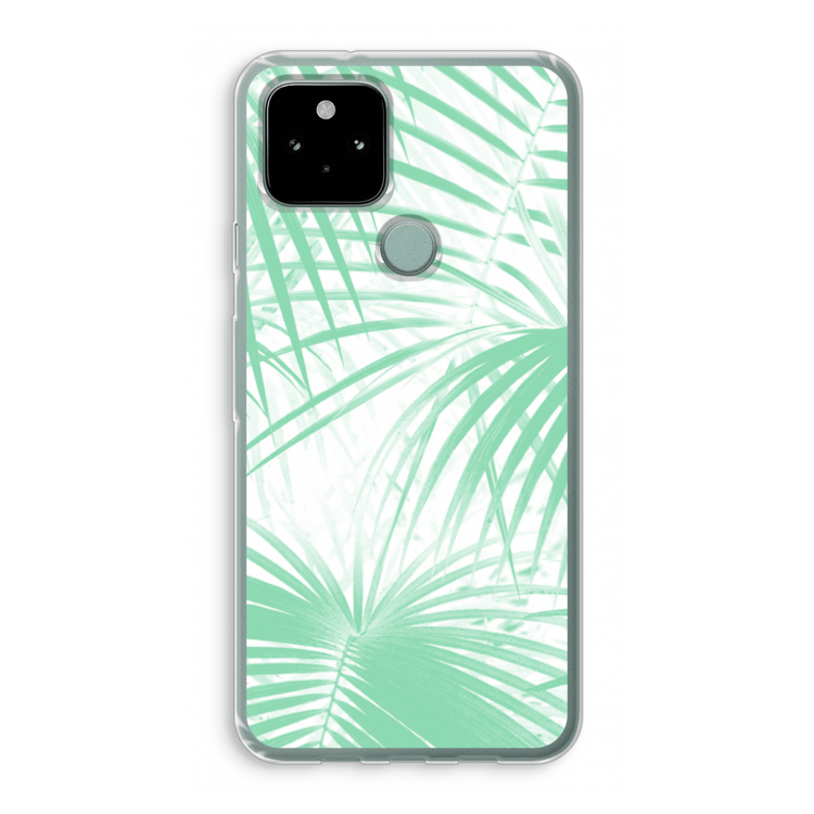 Palmbladeren: Google Pixel 5 Transparant Hoesje