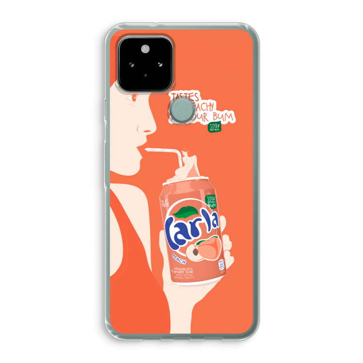Peach please!: Google Pixel 5 Transparant Hoesje