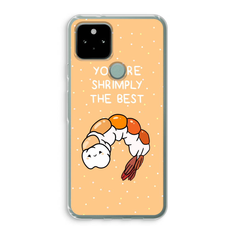 You're Shrimply The Best: Google Pixel 5 Transparant Hoesje