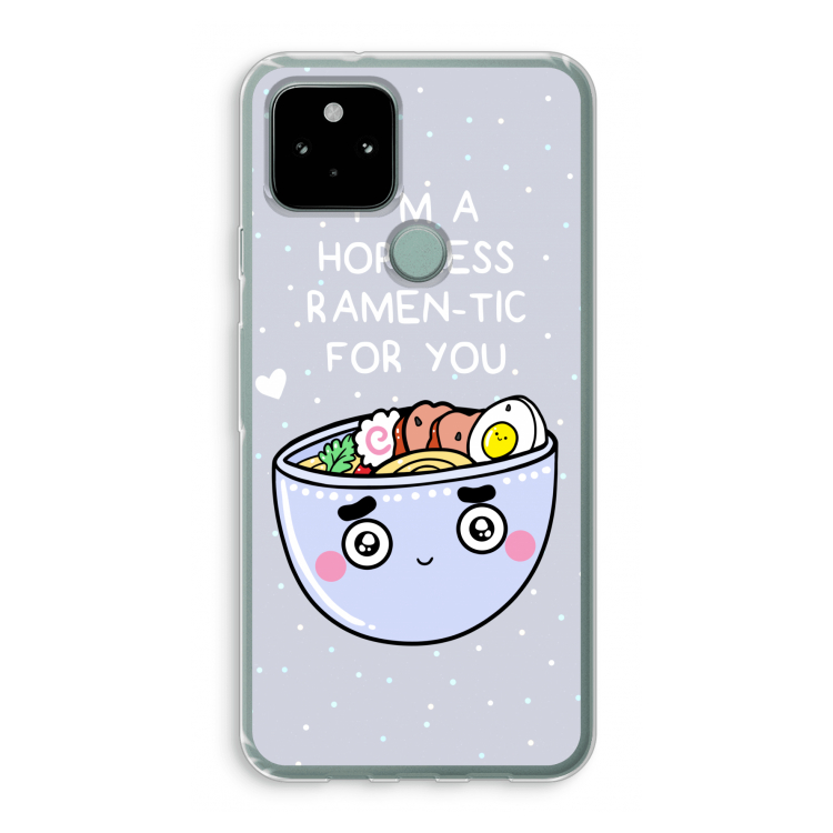I'm A Hopeless Ramen-Tic For You: Google Pixel 5 Transparant Hoesje