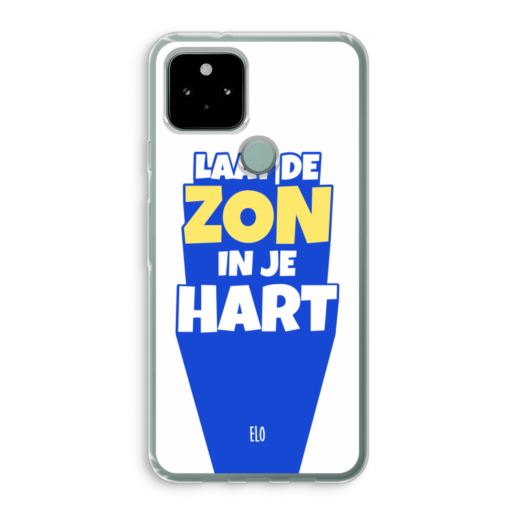 Laat de zon in je hart: Google Pixel 5 Transparant Hoesje