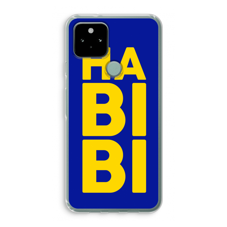 Habibi Blue: Google Pixel 5 Transparant Hoesje