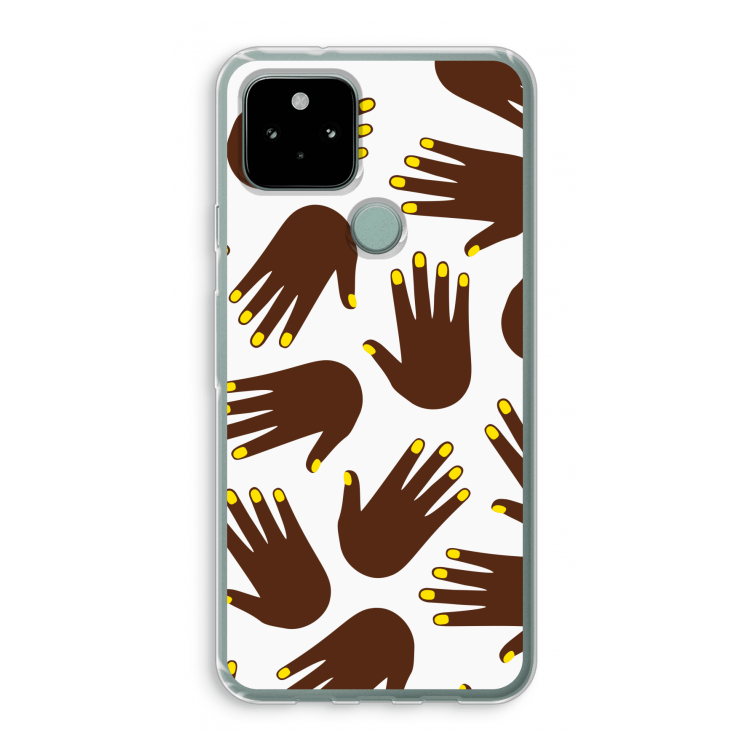 Hands dark: Google Pixel 5 Transparant Hoesje