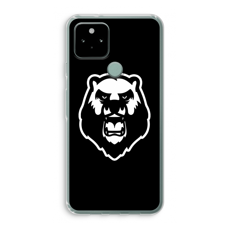 Angry Bear (black): Google Pixel 5 Transparant Hoesje