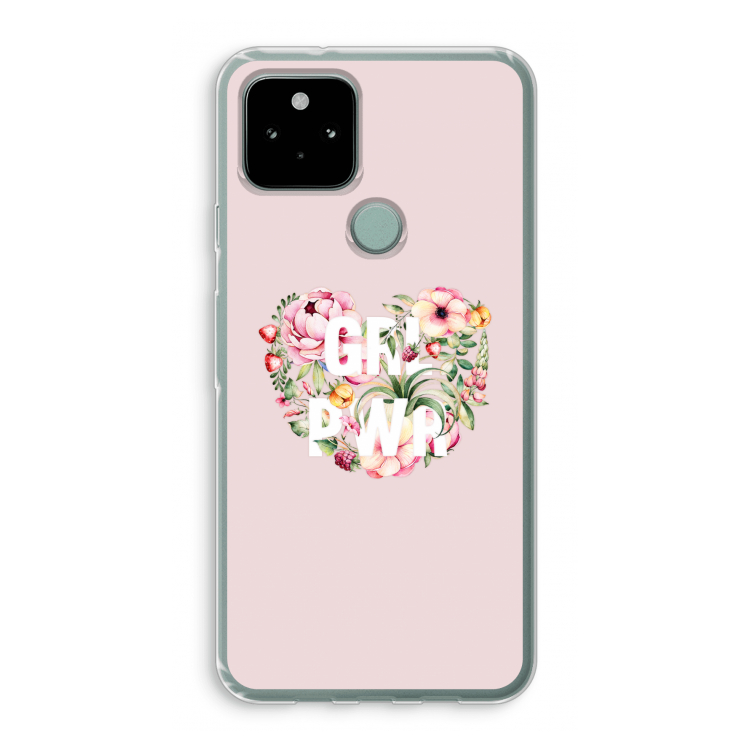 GRL PWR Flower: Google Pixel 5 Transparant Hoesje