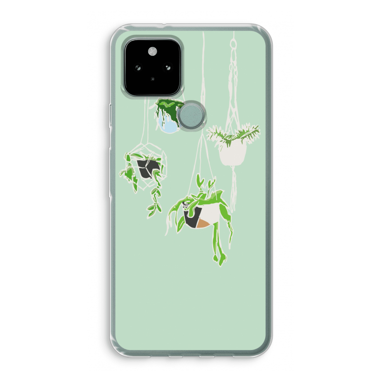 Hang In There: Google Pixel 5 Transparant Hoesje